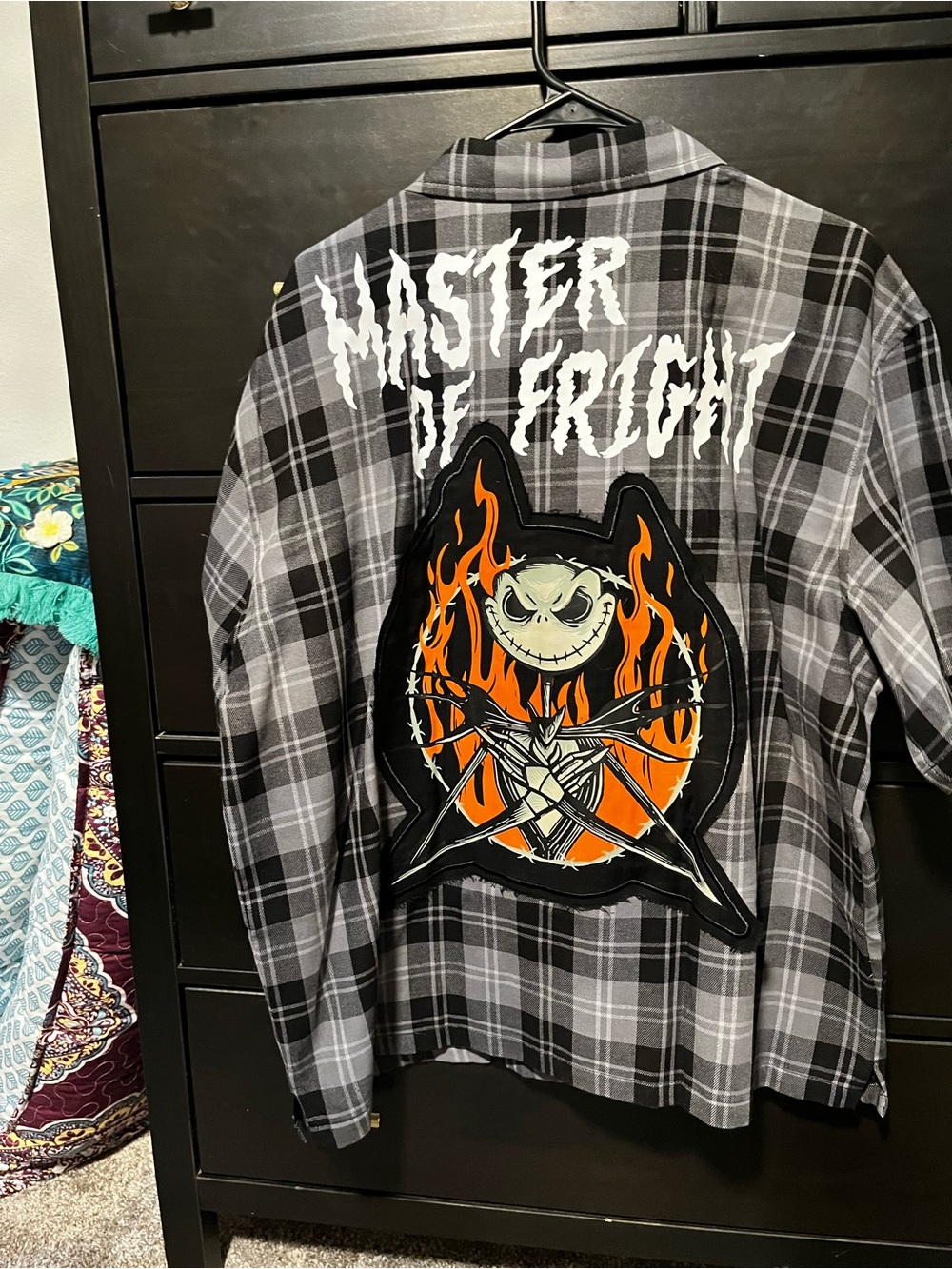 Our Universe XXL -The Nightmare Before Christmas Jack Plaid Crop Woven Button-Up